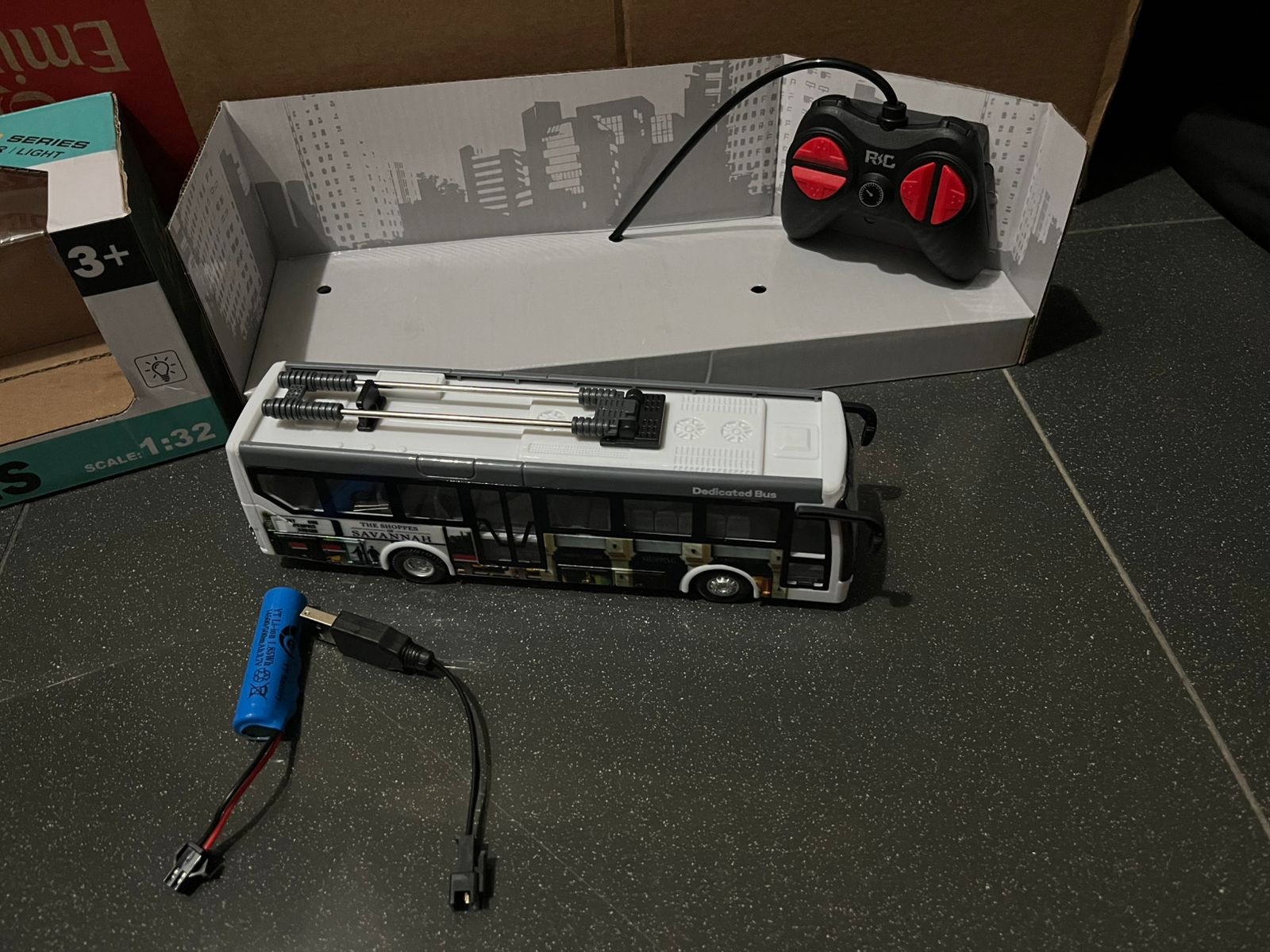 RcBus Toy With Lights Electric Tourist Sightseeing Bus Simulation Campus Vehicle Kids Toy Car Gift.