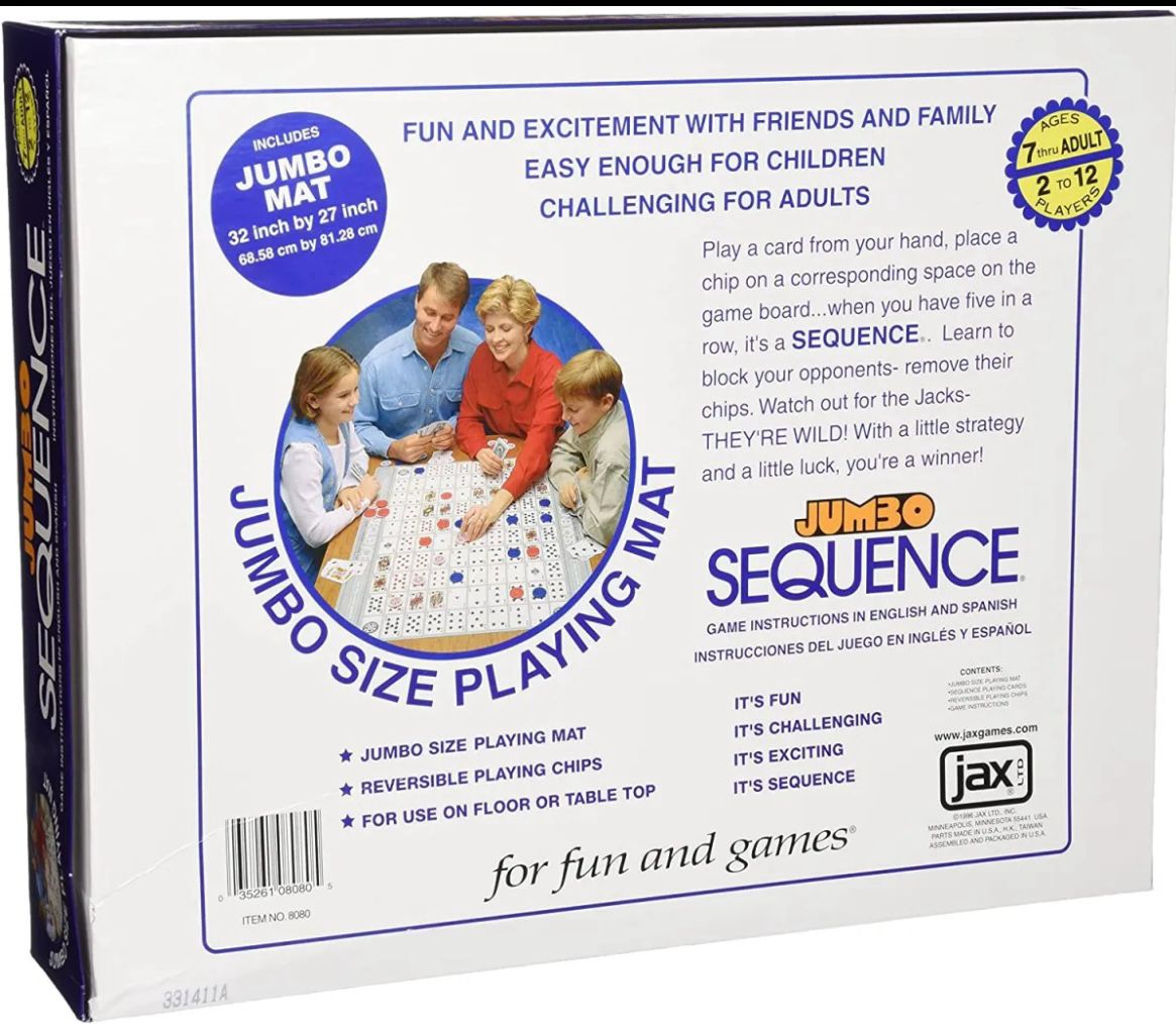 Jumbo Sequence Board Game.
