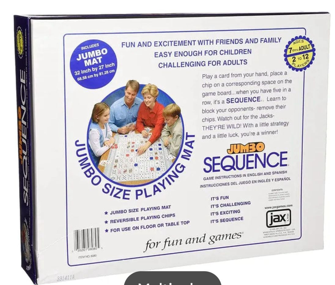 Jumbo Sequence Board Game.
